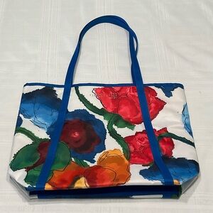 Clinique Colorful Watercolor Floral Tote Bag Design by Jonathan Cohen